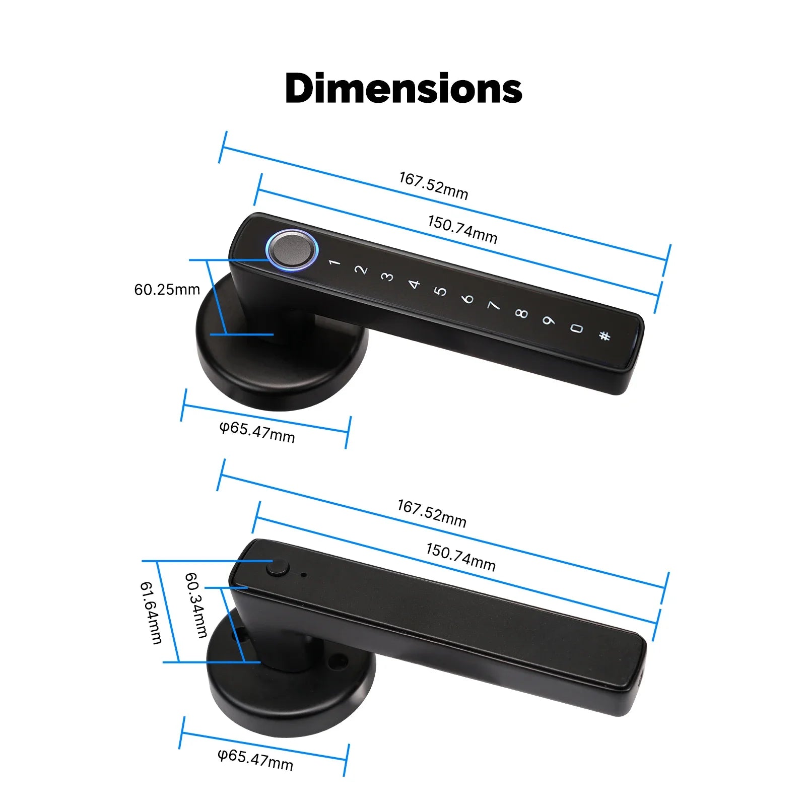 Bluetooth Smart Fingerprint Door Handle