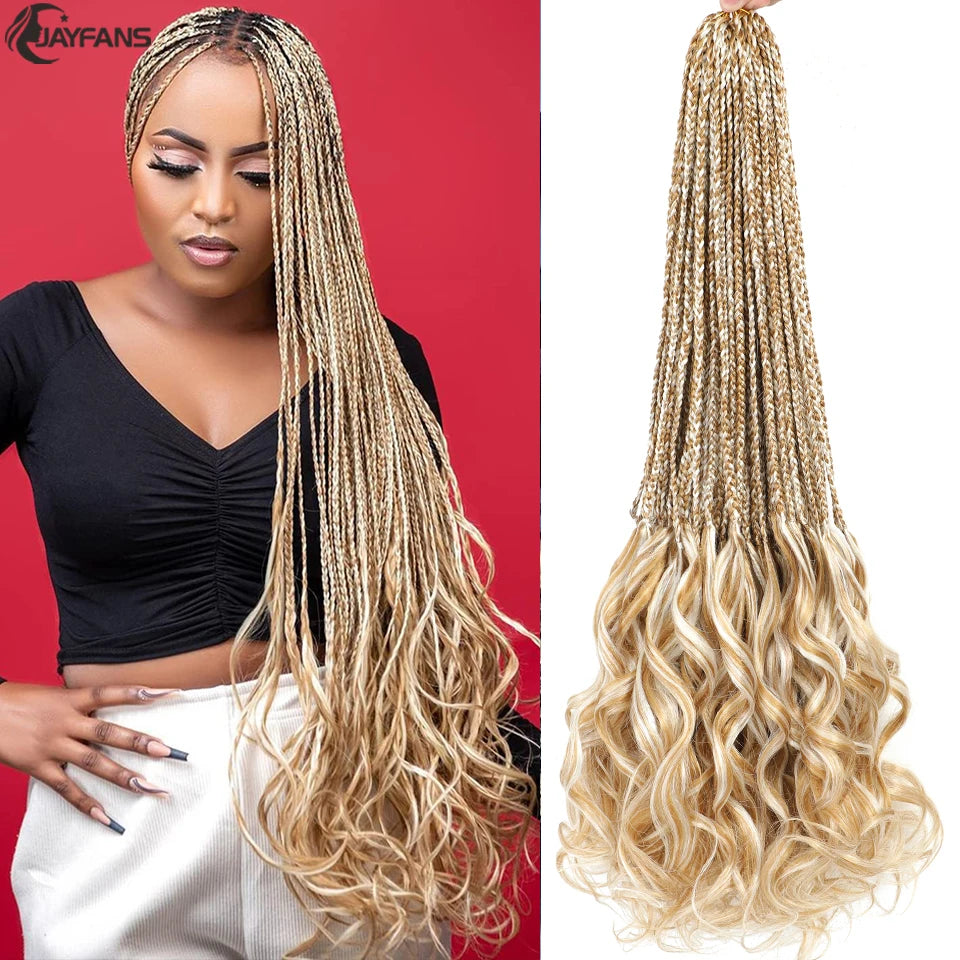 Ombre French Curly Crochet Braids 613 350 Color French Curly Crochet Braiding Hair Pre Looped Goddess Box Braids 16 Strands/Pack