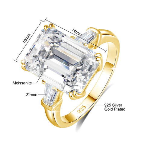 Ring Gold Big Diamond Wedding Jewelry For Women