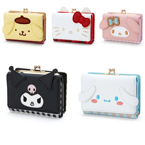 Wallet Casual Fashion PU Leather Coin Purse Cute Cute Folding Card Bags