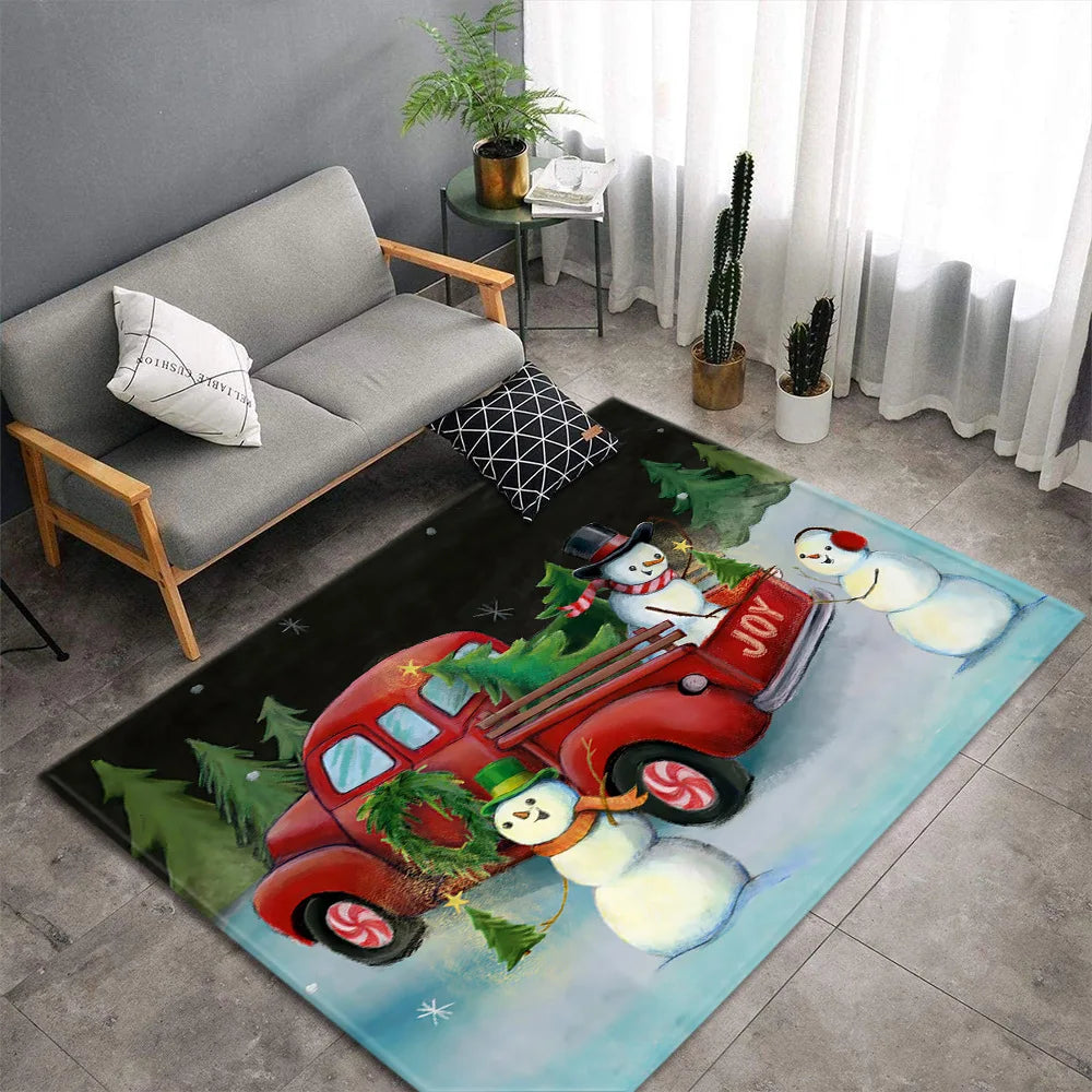 Christmas Carpet for Living Room Home Decoration Large Rugs Santa Claus Kids Room Children Bedroom Bedside Mats New Year Gifts