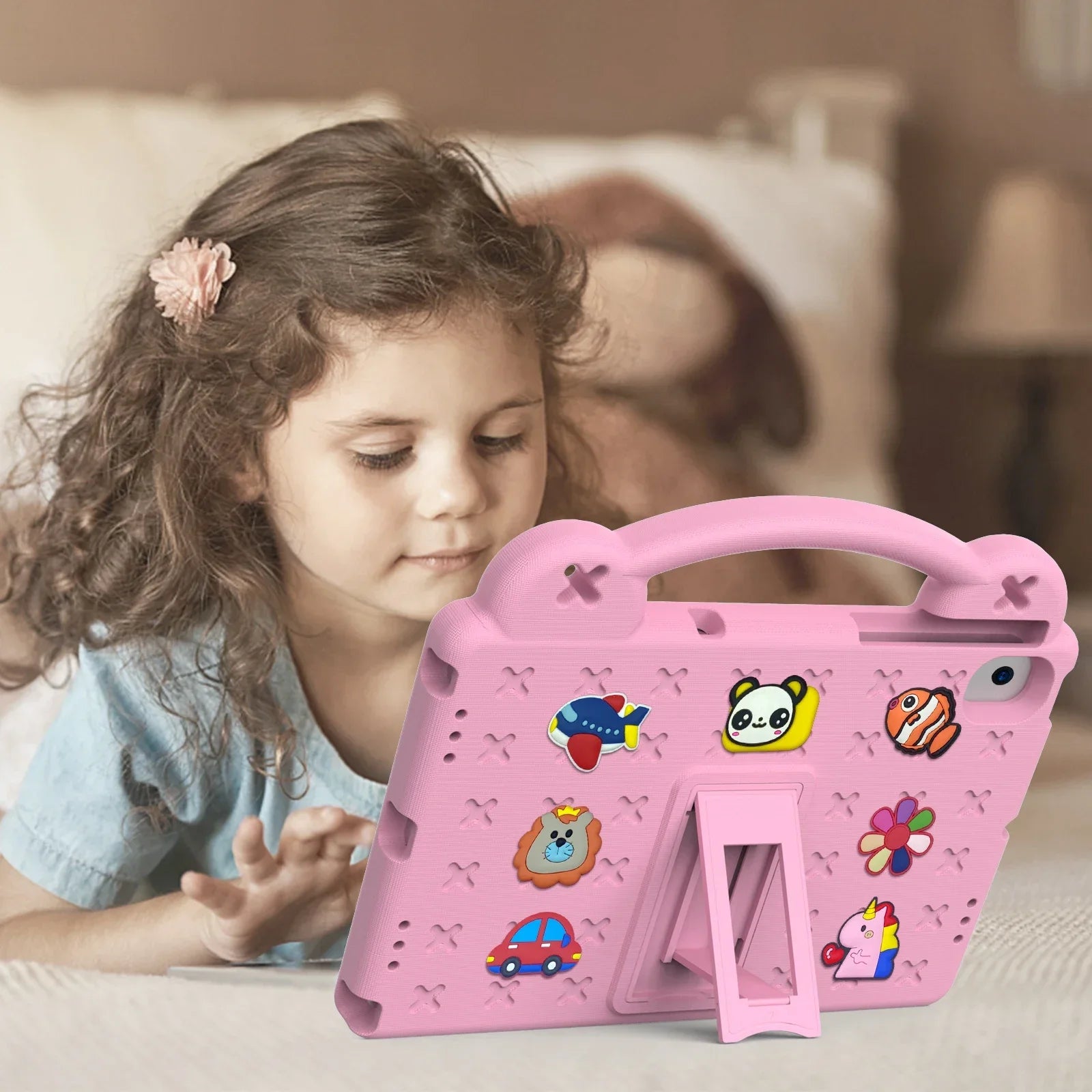 Kids EVA Bear Stand Case For Samsung Galaxy Tab S9 A9 Plus A8 10.5 SM-X200 X205 X207 S6 lite 10.4 P610 P615 A7 lite 8.7 Cover