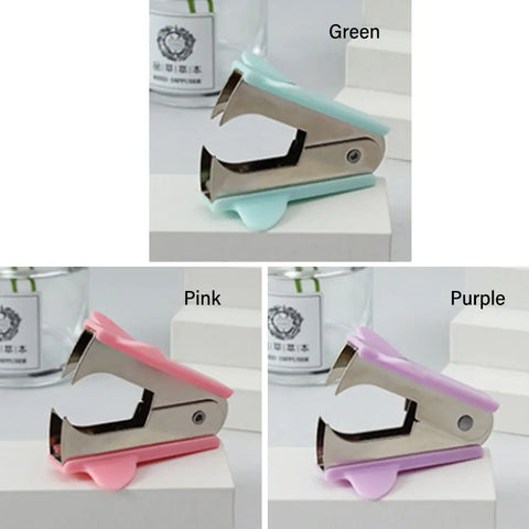 Macaron Portable Staple Remover Mini Stapler Removal Machine Nail Out Extractor Puller Stationery Tools Office Binding Supplies