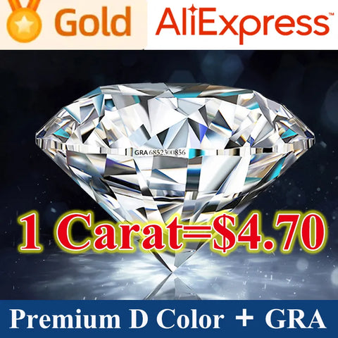 New Premium D Color VVS1 Moissanite Loose Stone Full Size Factory Wholesale Fine Jewelry Certified Moissanite Diamonds With GRA