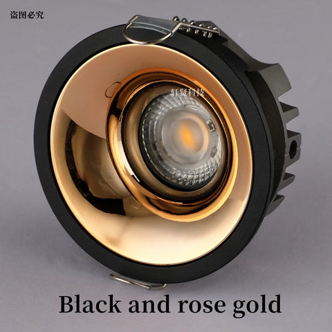 Recessed Anti-glare LED COB Spot Light Dimmable Rose Gold/Silver Aluminum Ceiling Lamp Downlight Home Living Room Bedroom