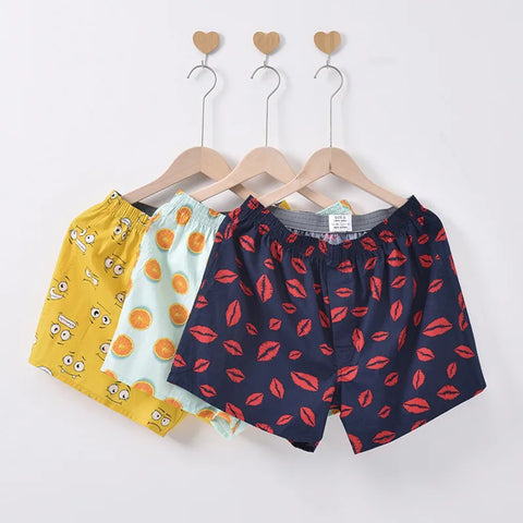 3pcs Mens Boxers Shorts Men Underwear 100%Cotton Loose Shorts Homewear Comfortable Boxers Pack Multi Color Printed Men's Panties