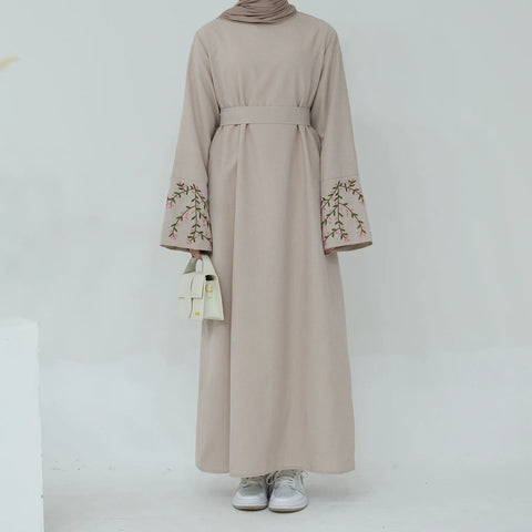 Saudi Embroidery Floral Abaya for Women