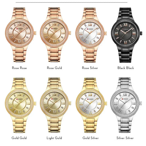 CURREN Fashion Women Watches Top Brand Luxury Ladies Girl Wrist Watch Stainless Steel Bracelet Classic Casual Female Clock 9004