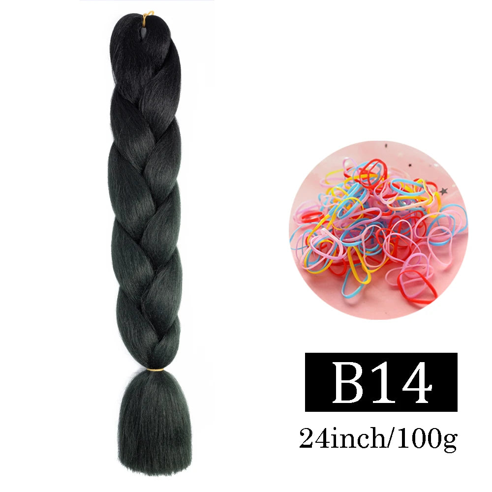 24 Inch Jumbo Braids Extensions Synthetic Braiding Hair Afro Ombre Color kanekalon Hair for Children Braid