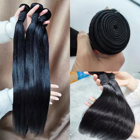 Straight Hair Bundles Brazilian 26 28 30 Inch 100% Unprocessed Virgin Hair Straight Weave Bundles Human Hair 1/3/4 Bundles Deals