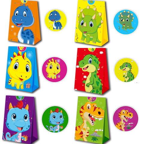 Carton Dinosaur Paper Bags Colorful Candy Biscuit Packaging Bag