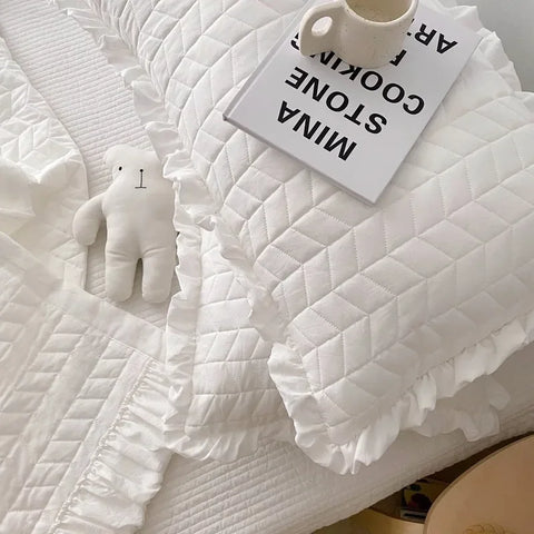 Korean Ruffles Quilted Summer Comforter Set