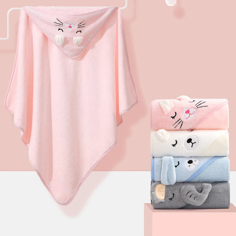 Boy Girl Ultra-Soft Hooded Spa Robe Bath Towel