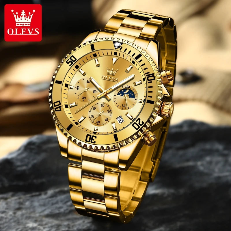 Men's Watches Golden Stainless Steel