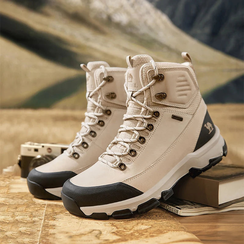 leather Winter Boots Climbing Tactical Trekking Shoes for Men Camping