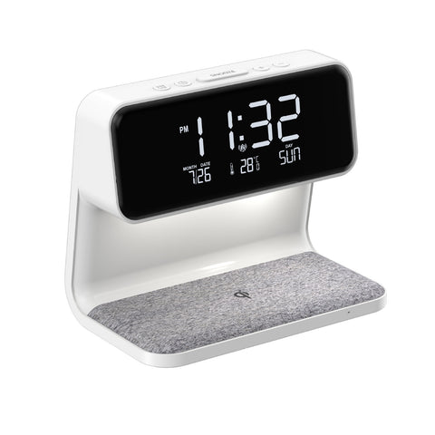 Wireless Charging LCD Screen Alarm Clock  Wireless Phone Charger