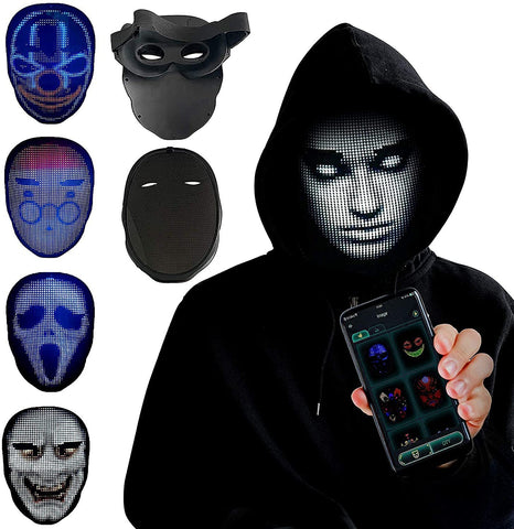 LED Luminous Mask Face Changing Mask Party Bar Props