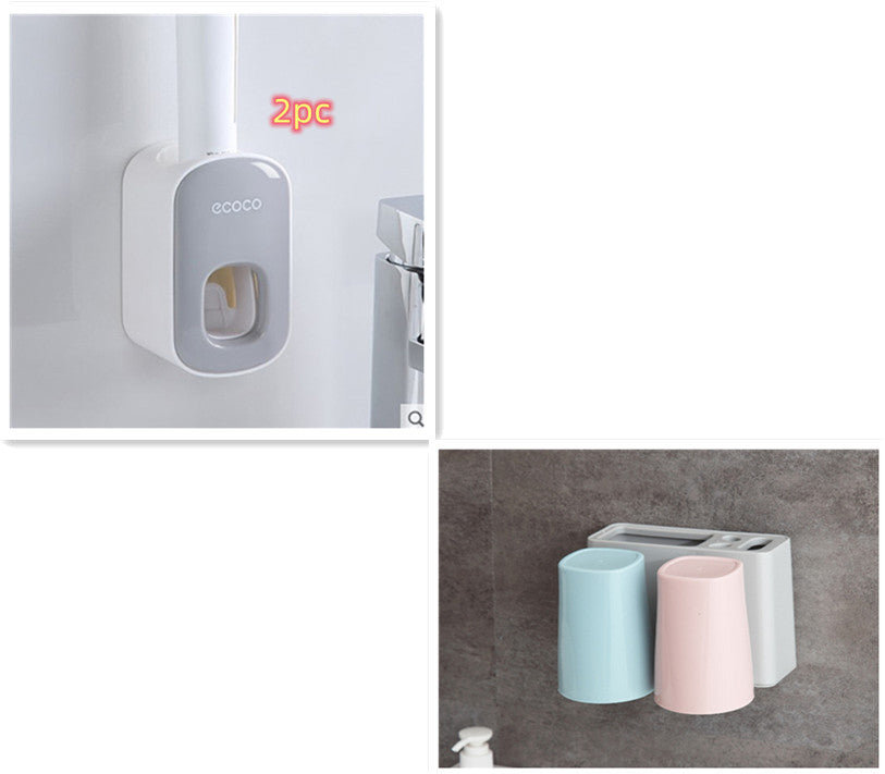 Wall Mounted Automatic Toothpaste Holder Bathroom Accessories Set Dispenser - Nuri Shopping