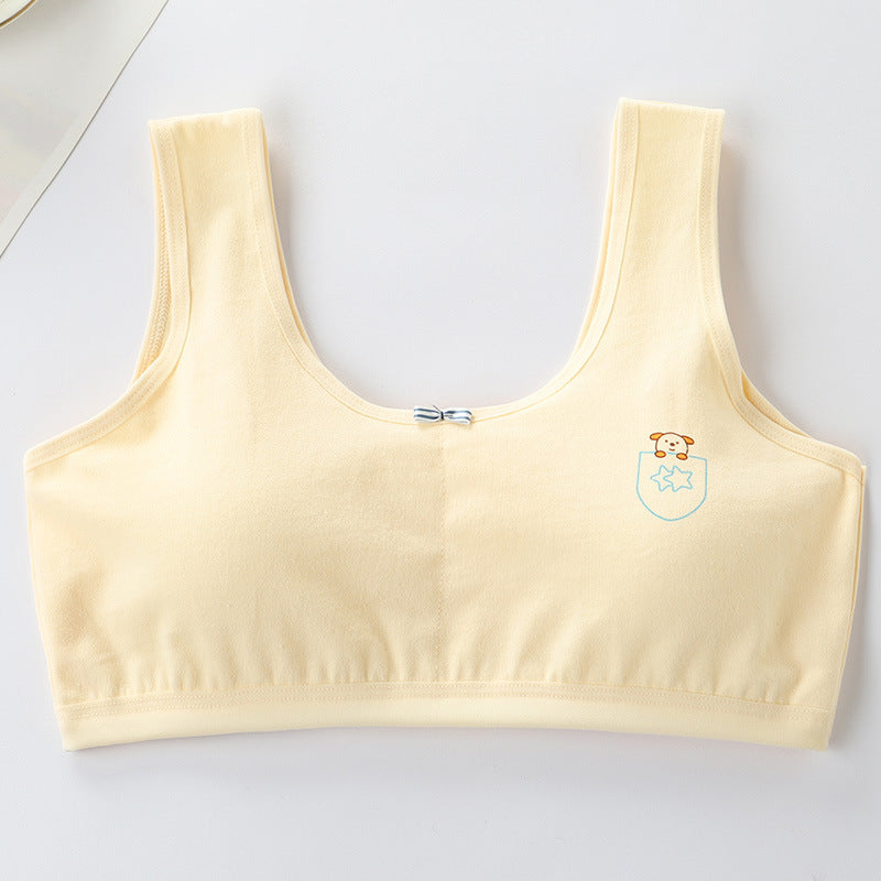 Primary Student Vest Female Junior High School  Underwear Pure Cotton Bra