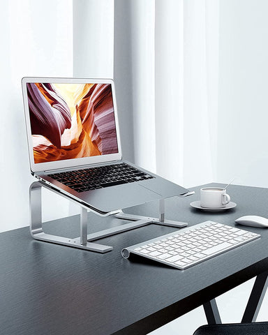 Ergonomic Laptop Holder Compatible with MacBook Air Pro, Dell XPS, More 10-17 Inch Laptops Work from Home