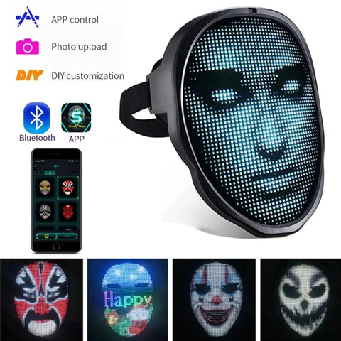 LED Luminous Mask Face Changing Mask Party Bar Props