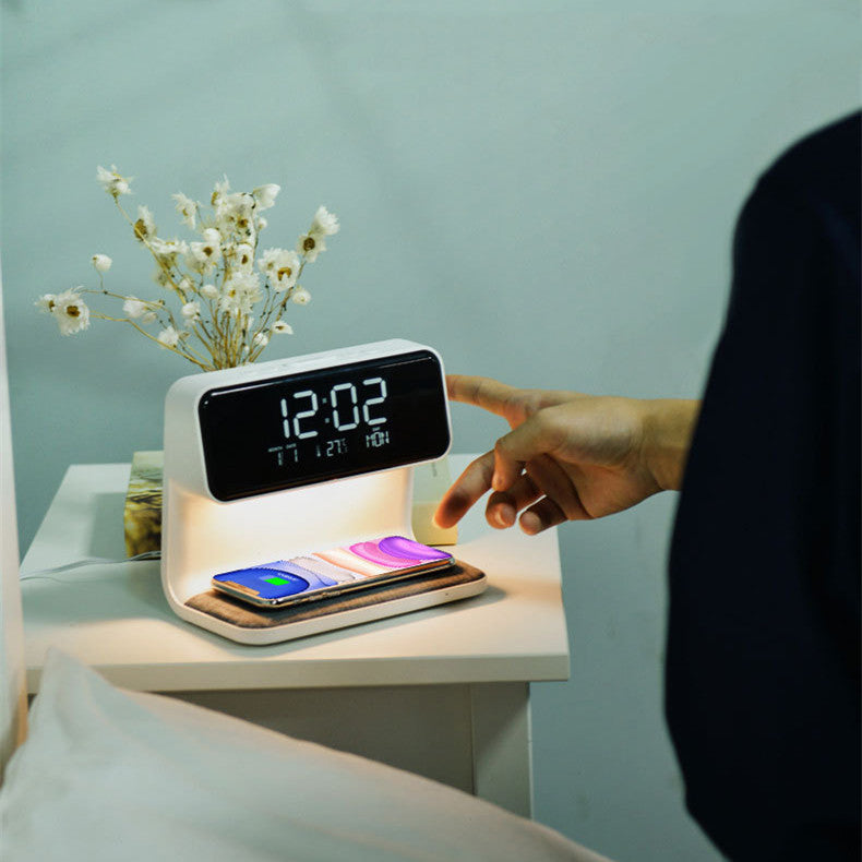 Wireless Charging LCD Screen Alarm Clock  Wireless Phone Charger