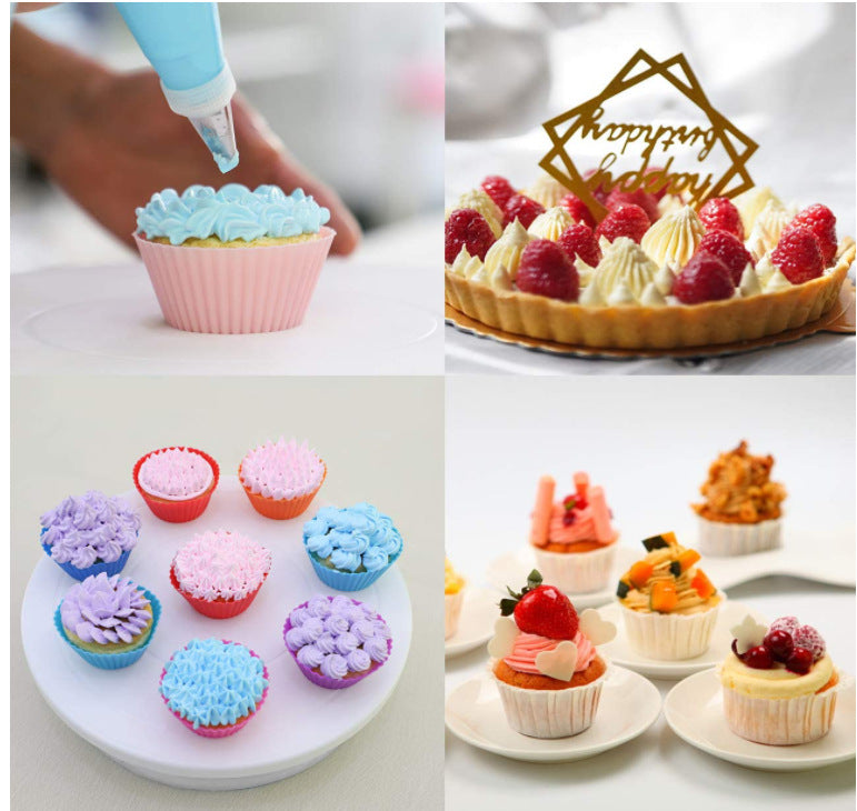 Decorating Tools Kit Baking Supplies Set With Revolving Cake