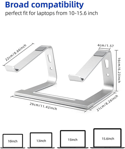 Aluminium Laptop Riser MacBook Air Pro, Dell XPS, More 10-17 Inch Laptops Work from Home