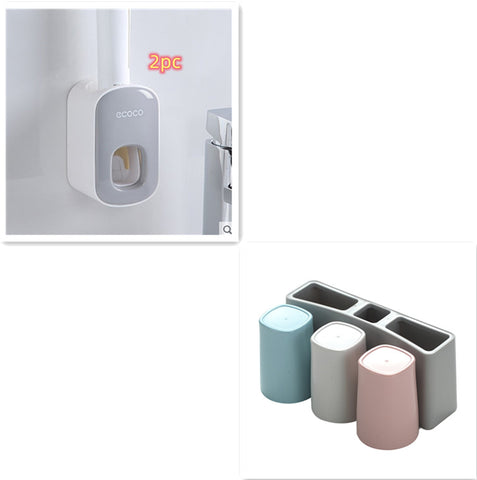 Wall Mounted Automatic Toothpaste Holder Bathroom Accessories Set Dispenser - Nuri Shopping