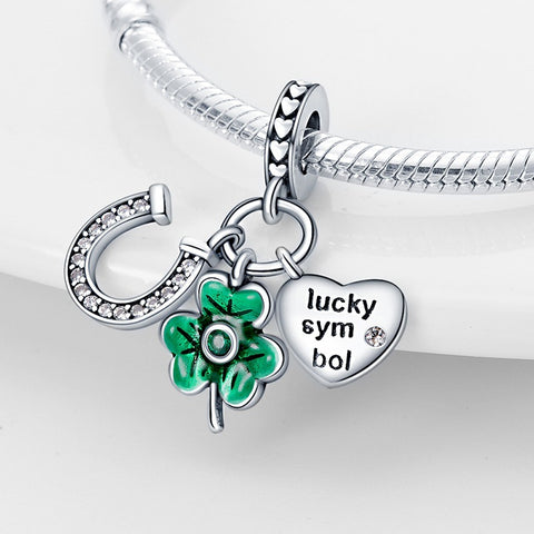 Lucky U-shaped Horseshoe Clover Wishing Tree Pendant