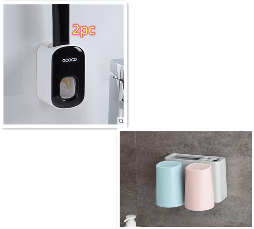 Wall Mounted Automatic Toothpaste Holder Bathroom Accessories Set Dispenser - Nuri Shopping