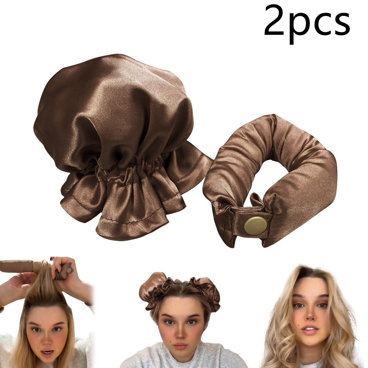 New Heatless Curl Stick With Cloth Cover Cute Ball Head Hair Curler